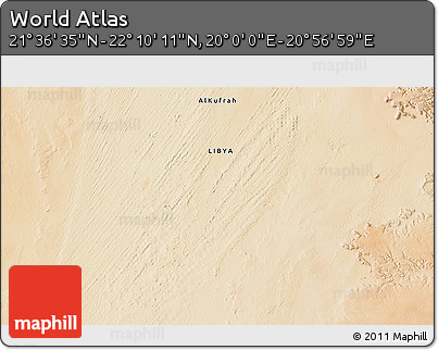 Satellite 3D Map of the Area around 21° 53' 23" N, 20° 28' 30" E