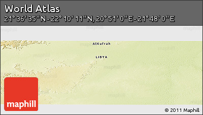 Physical Panoramic Map of the Area around 21° 53' 23" N, 21° 19' 30" E
