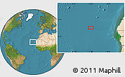 Satellite Location Map of the area around 21° 53' 23" N, 22° 1' 29" W