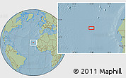 Savanna Style Location Map of the area around 21° 53' 23" N, 22° 1' 29" W, hill shading