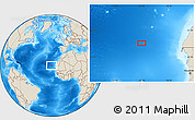 Shaded Relief Location Map of the area around 21° 53' 23" N, 22° 1' 29" W