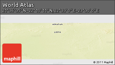 Physical Panoramic Map of the Area around 21° 53' 23" N, 23° 1' 29" E