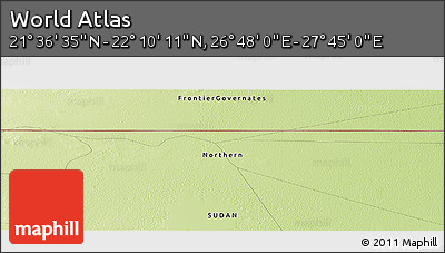 Physical Panoramic Map of the Area around 21° 53' 23" N, 27° 16' 29" E