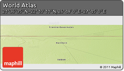 Physical Panoramic Map of the Area around 21° 53' 23" N, 27° 16' 29" E
