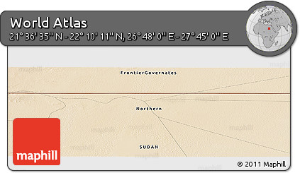 Satellite Panoramic Map of the Area around 21° 53' 23" N, 27° 16' 29" E