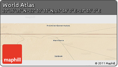 Satellite Panoramic Map of the Area around 21° 53' 23" N, 27° 16' 29" E