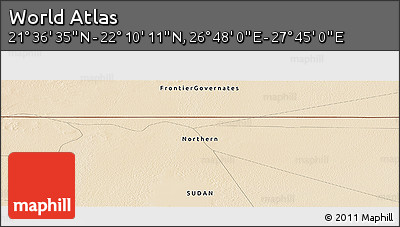 Satellite Panoramic Map of the Area around 21° 53' 23" N, 27° 16' 29" E