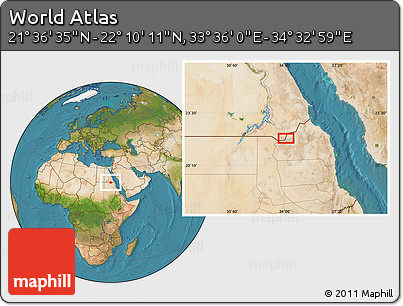 Satellite Location Map of the Area around 21° 53' 23" N, 34° 4' 30" E