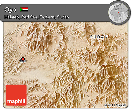 Satellite 3D Map of Oyo