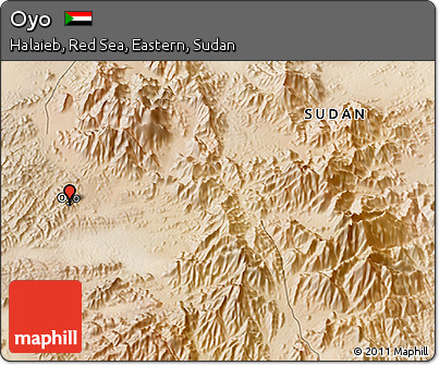Satellite 3D Map of Oyo