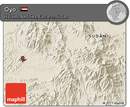Shaded Relief 3D Map of Oyo