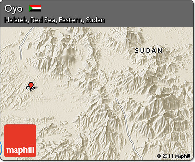 Shaded Relief 3D Map of Oyo