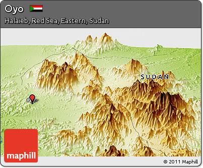 Physical Panoramic Map of Oyo