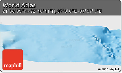 Shaded Relief Panoramic Map of the Area around 21° 53' 23" N, 37° 28' 30" E