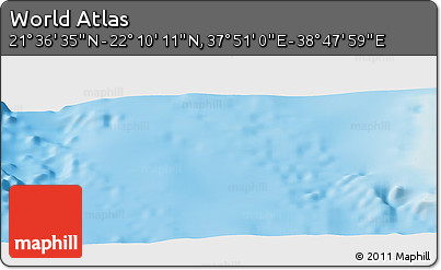 Shaded Relief Panoramic Map of the Area around 21° 53' 23" N, 38° 19' 30" E