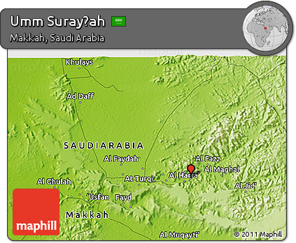 Physical 3D Map of Umm Surayḩah