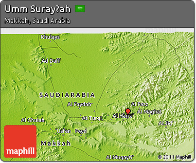 Physical 3D Map of Umm Surayḩah