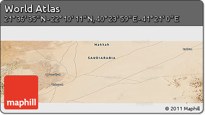 Satellite Panoramic Map of the Area around 21° 53' 23" N, 40° 52' 30" E