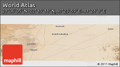 Satellite Panoramic Map of the Area around 21° 53' 23" N, 40° 52' 30" E