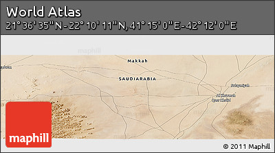 Satellite Panoramic Map of the Area around 21° 53' 23" N, 41° 43' 30" E