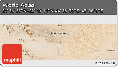 Satellite Panoramic Map of the Area around 21° 53' 23" N, 45° 7' 30" E