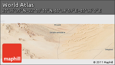 Satellite Panoramic Map of the Area around 21° 53' 23" N, 45° 7' 30" E