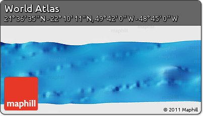 Physical Panoramic Map of the Area around 21° 53' 23" N, 49° 13' 30" W