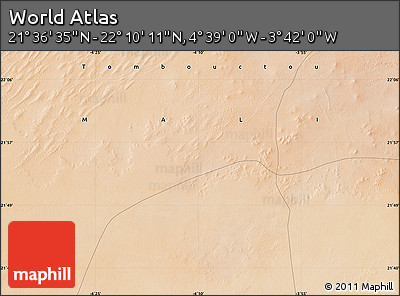 Satellite Map of the Area around 21° 53' 23" N, 4° 10' 30" W