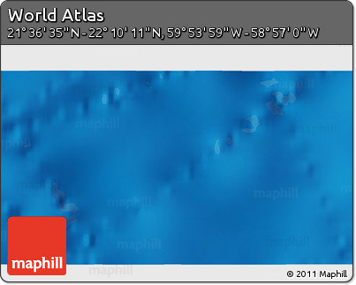 Physical 3D Map of the Area around 21° 53' 23" N, 59° 25' 29" W