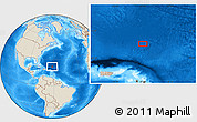 Shaded Relief Location Map of the area around 21° 53' 23" N, 61° 58' 30" W
