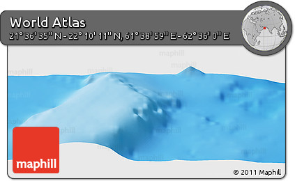 Physical Panoramic Map of the Area around 21° 53' 23" N, 62° 7' 30" E