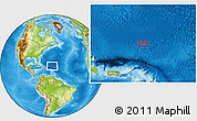 Physical Location Map of the area around 21° 53' 23" N, 62° 49' 30" W
