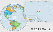 Political Location Map of the area around 21° 53' 23" N, 62° 49' 30" W