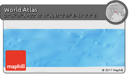 Physical Panoramic Map of the Area around 21° 53' 23" N, 65° 31' 30" E