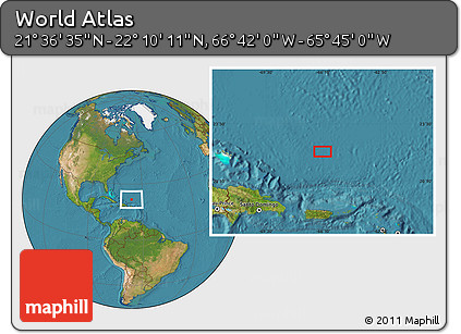 Satellite Location Map of the Area around 21° 53' 23" N, 66° 13' 29" W