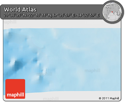 Physical 3D Map of the Area around 21° 53' 23" N, 68° 4' 29" E