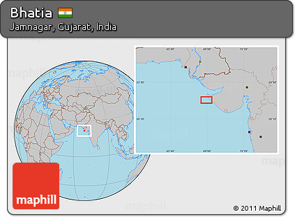 Gray Location Map of Bhatia