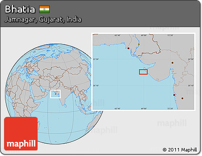 Gray Location Map of Bhatia