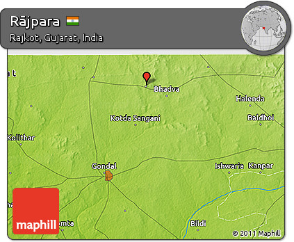 Physical 3D Map of Rājpara