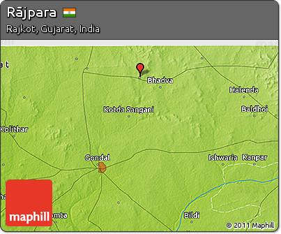 Physical 3D Map of Rājpara