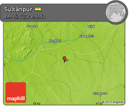 Physical Map of Sultānpur