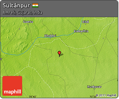 Physical Map of Sultānpur
