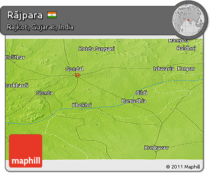 Physical Panoramic Map of Rājpara