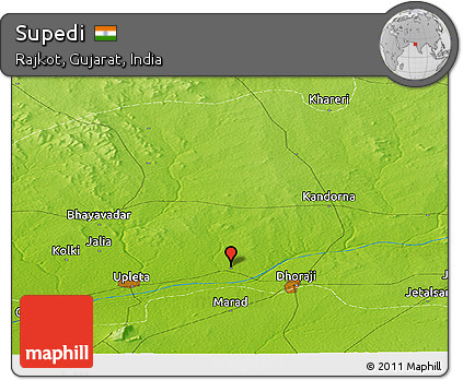 Physical Panoramic Map of Supedi