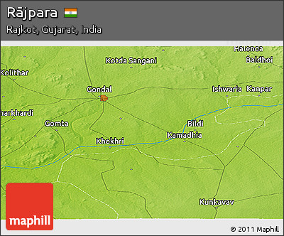 Physical Panoramic Map of Rājpara