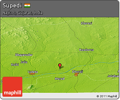 Physical Panoramic Map of Supedi