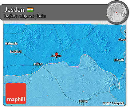 Political 3D Map of Jasdan