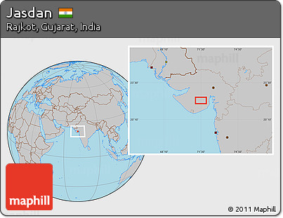 Gray Location Map of Jasdan
