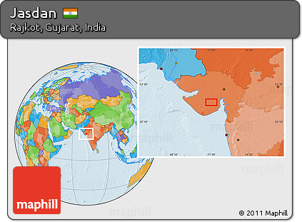 Political Location Map of Jasdan