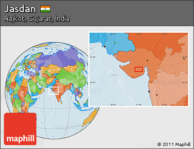 Political Location Map of Jasdan